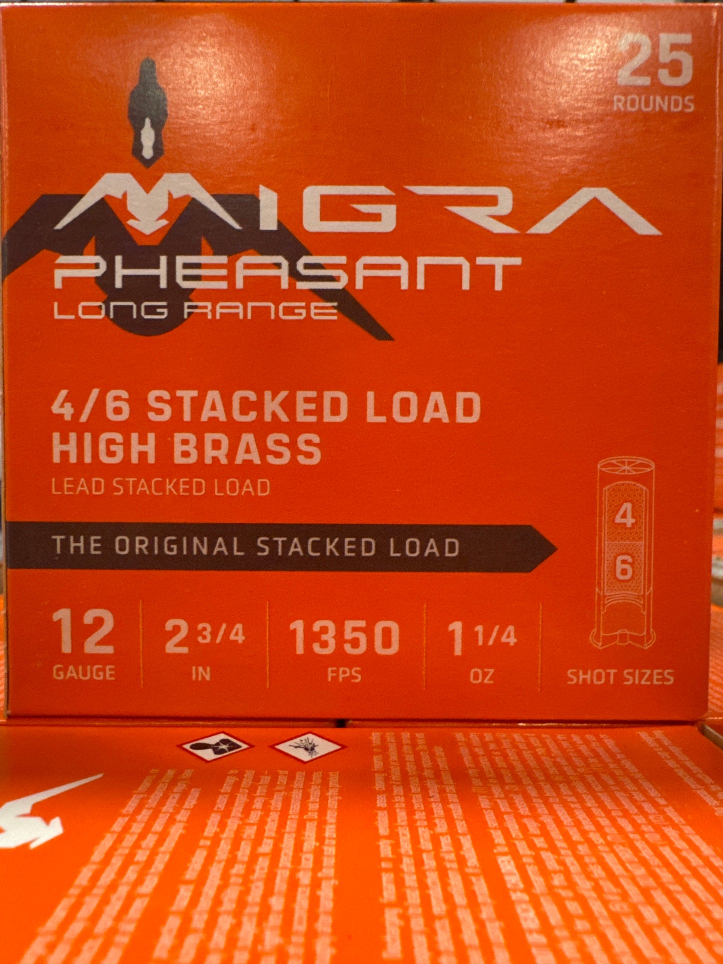 MIGRA Ammunition Pheasant Long Range 12 Gauge Shotgun Shells (25 Rounds Per Box)