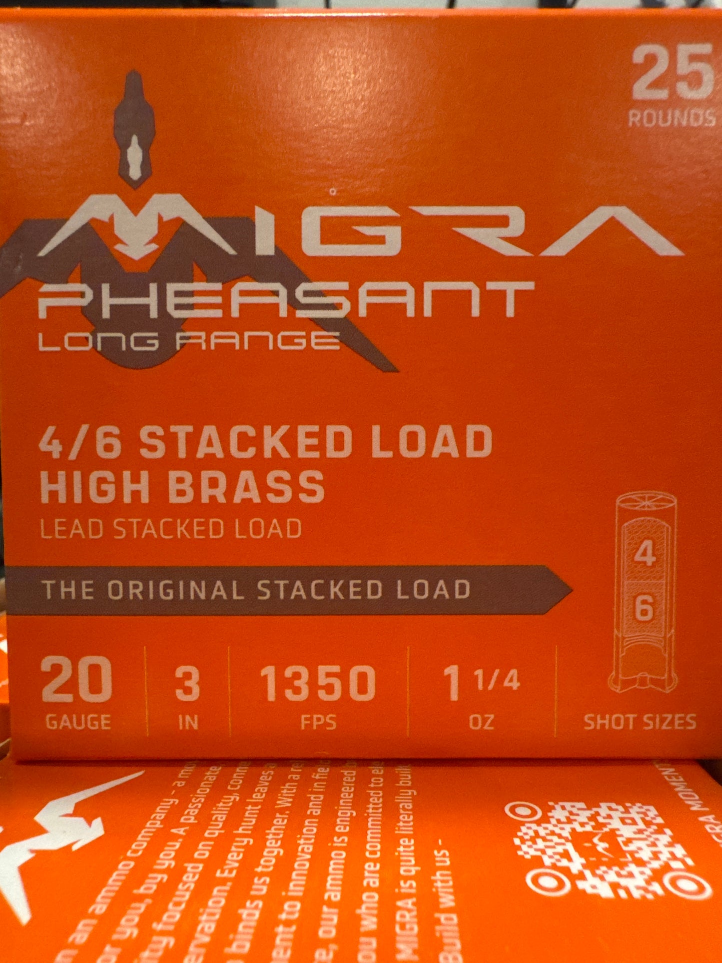 MIGRA Ammunition Pheasant Long Range 20 Gauge Shotgun Shells (25 rounds per box)