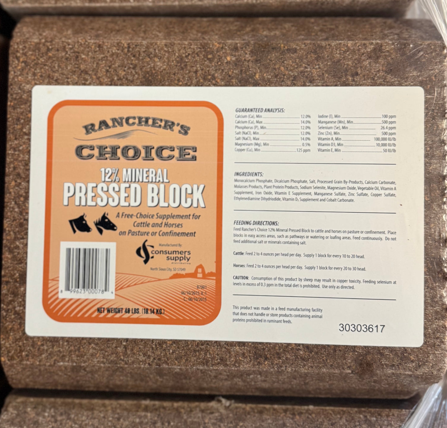 Rancher's Choice 12% PHOS PRESSED MINERAL BLOCK 40lb