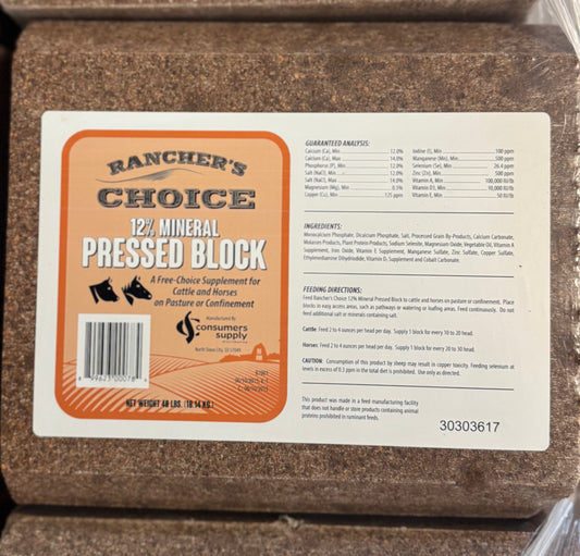 Rancher's Choice 12% PHOS PRESSED MINERAL BLOCK 40lb