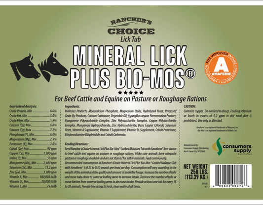 MINERAL LICK PLUS BIO-MOS W/ AMAFERM