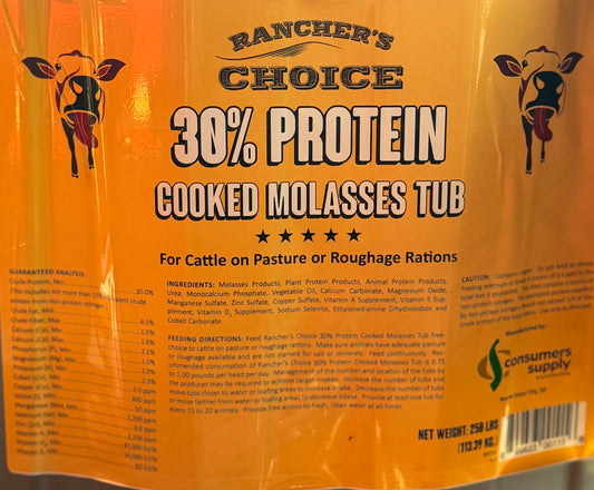 Rancher Choice 30-15% PROTEIN TUB (250 pound)